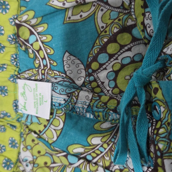🦚Vera Bradley Adorable Cotton Pajama Pants In Very Good Condition. Size L💚💙 - Picture 4 of 12